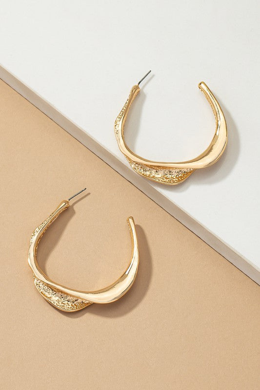 Twisted gold hoop earrings Fashion Lux Shop