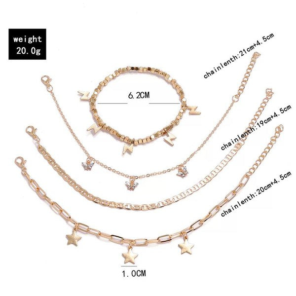 Butterfly Star Anklet Set Fashion Lux Shop