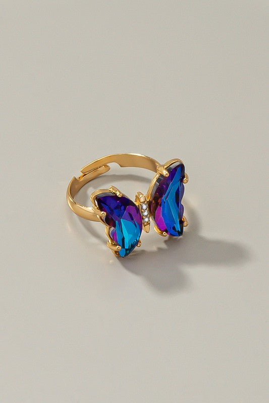 Butterfly ring with adjustable brass band Fashion Lux Shop