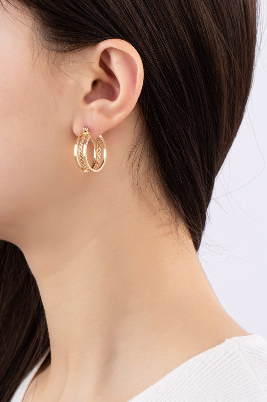 Hoop Gold earrings Fashion Lux Shop