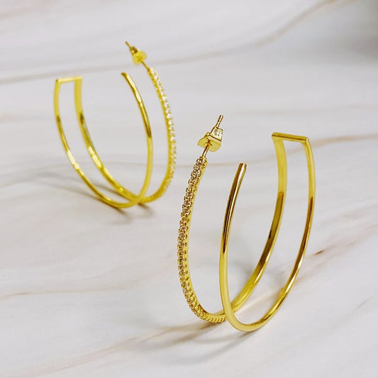 Doubled Open Hoop Earrings Fashion Lux Shop