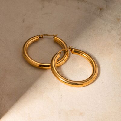 Hoop 18K Gold-Plated Earrings Fashion Lux Shop