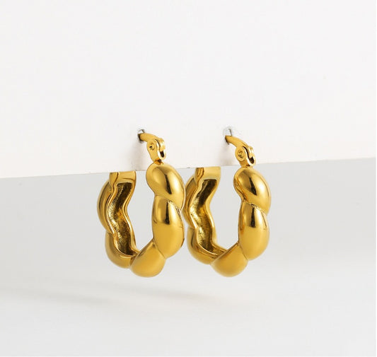 Geometric 18k gold plated earrings Fashion Lux Shop