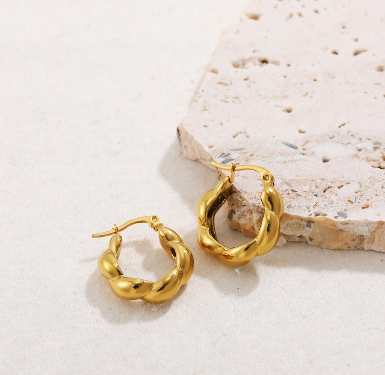 Geometric 18k gold plated earrings Fashion Lux Shop