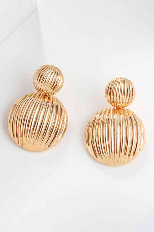 Heart Round Ribbed Earrings Fashion Lux Shop