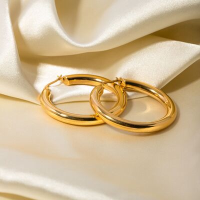 Hoop 18K Gold-Plated Earrings Fashion Lux Shop