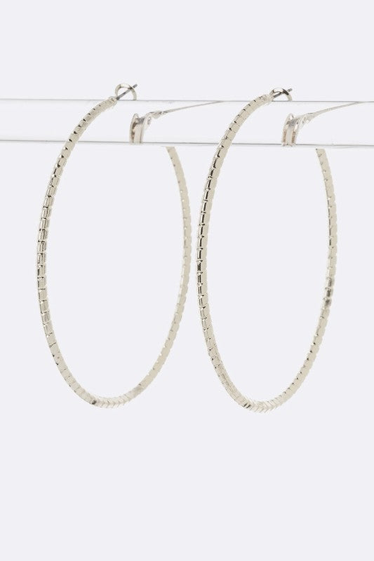 Notched Hoop Earrings