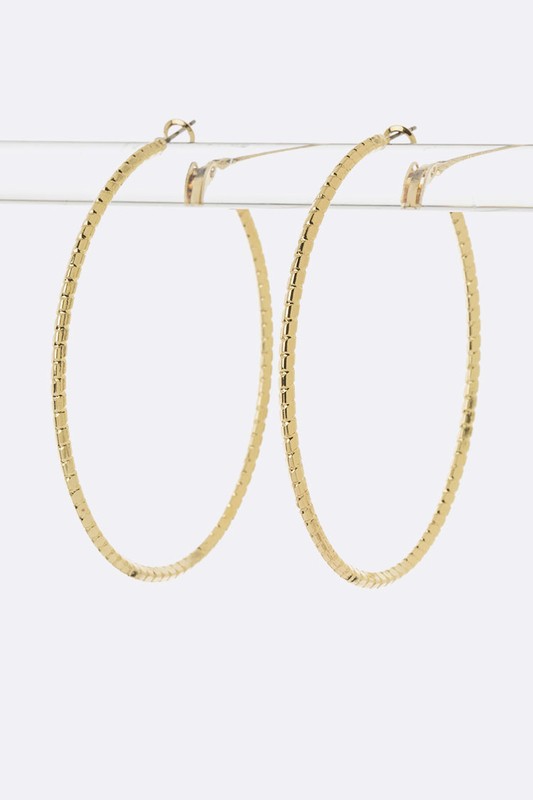 Notched Hoop Earrings