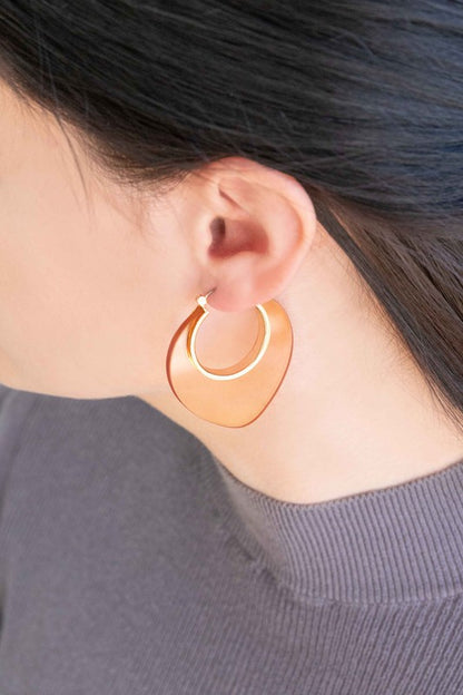 Leaf Hoop Earrings Fashion Lux Shop