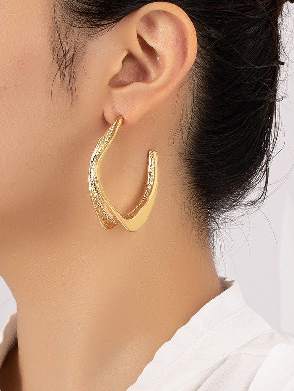 Twisted gold hoop earrings Fashion Lux Shop