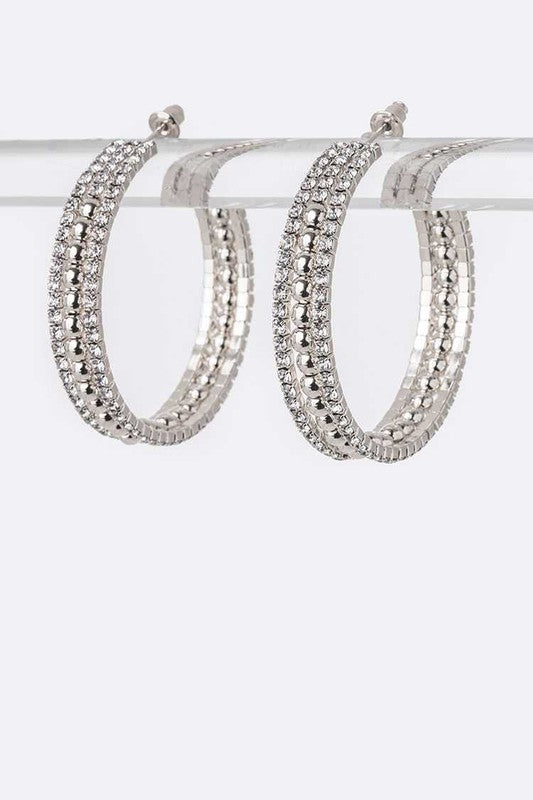 Rhinestone  Hoop Earrings