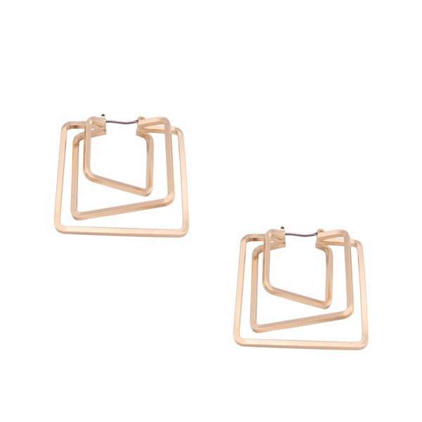 MINIMAL GOLD SQUARE CUT OUT EARRINGS Fashion Lux Shop