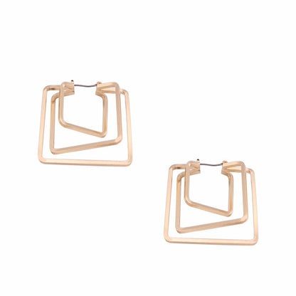 MINIMAL GOLD SQUARE CUT OUT EARRINGS Fashion Lux Shop