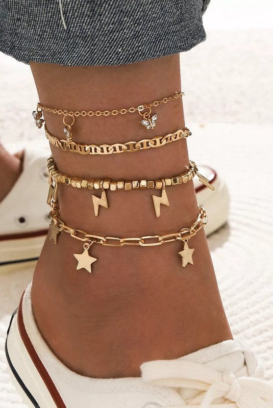 Butterfly Star Anklet Set Fashion Lux Shop