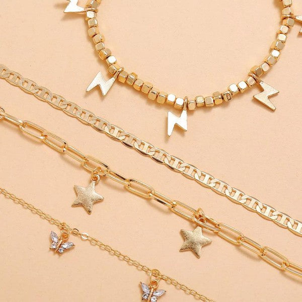 Butterfly Star Anklet Set Fashion Lux Shop