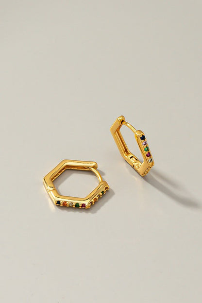 Hexagon earrings multicolor Fashion Lux Shop