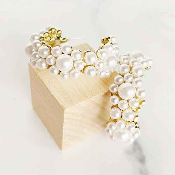 Pearl Flower Hoops Fashion Lux Shop