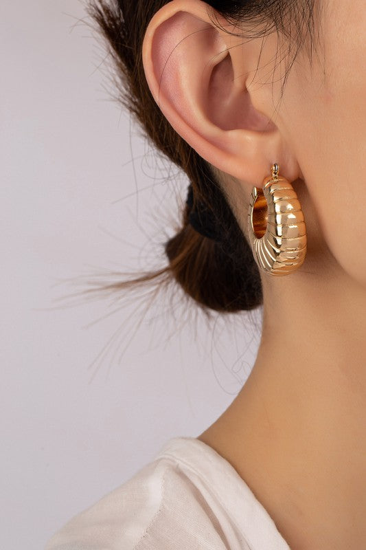 Clam shell hoop earrings Fashion Lux Shop