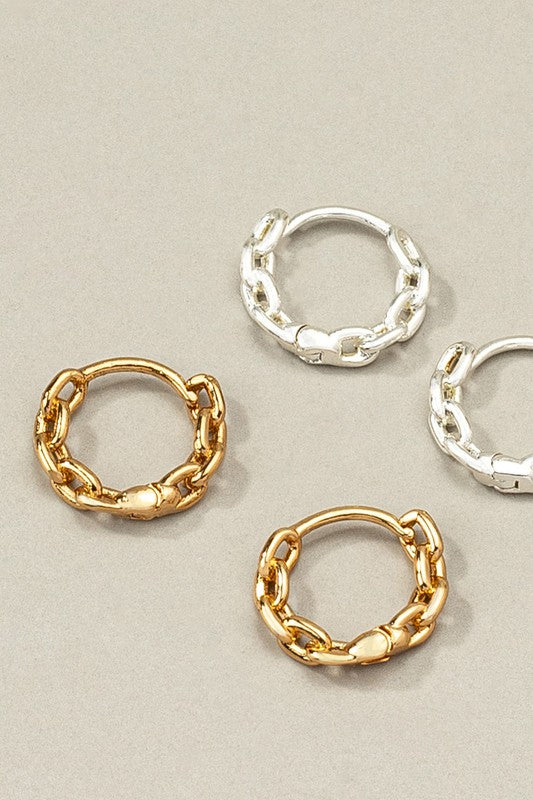 Chain style hoop earrings Fashion Lux Shop