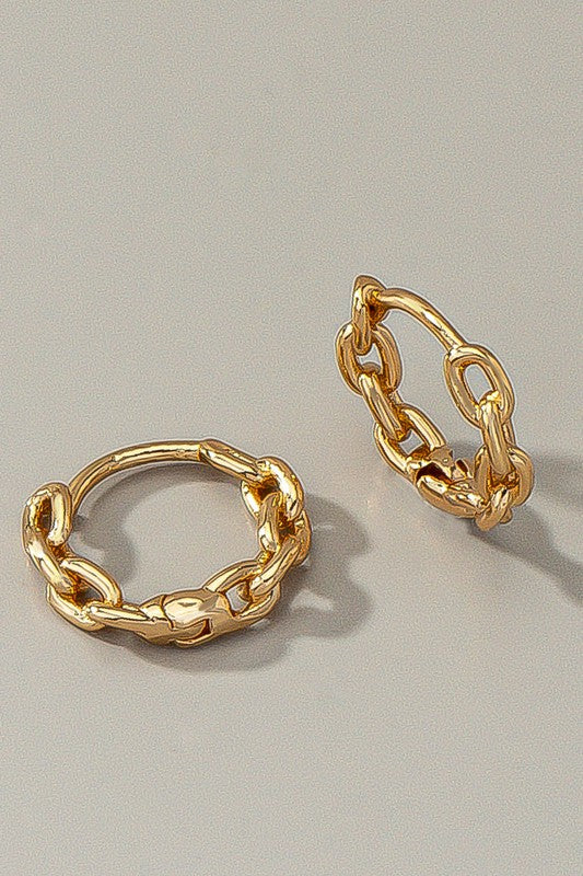 Chain style hoop earrings Fashion Lux Shop