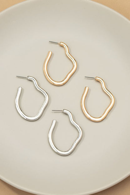 Gold Irregular shape hoop earrings Fashion Lux Shop