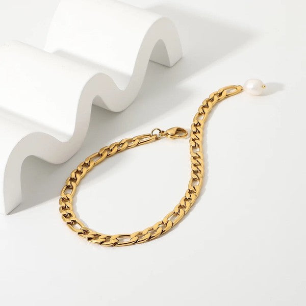 Cuban Link Pearl Bracelet Fashion Lux Shop