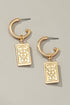 Rectangle drop earrings with etched heart Fashion Lux Shop