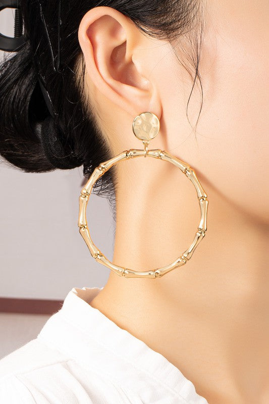 Bamboo hoop earrings