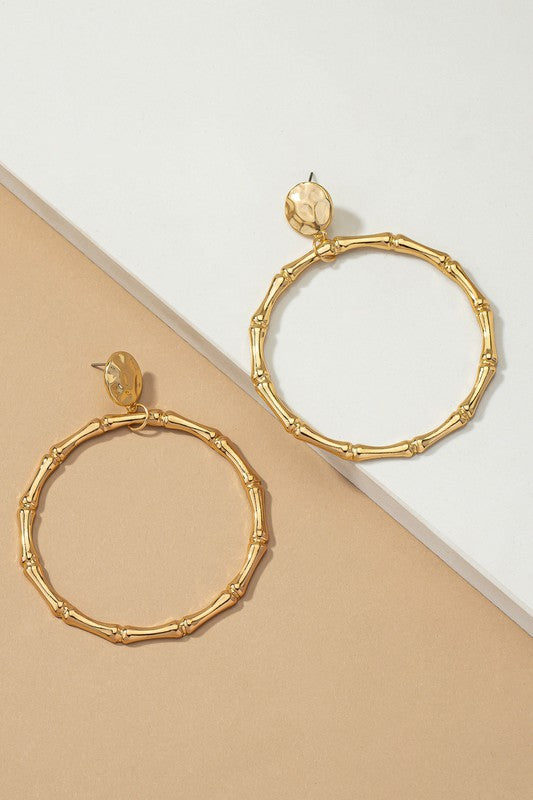 Bamboo hoop earrings