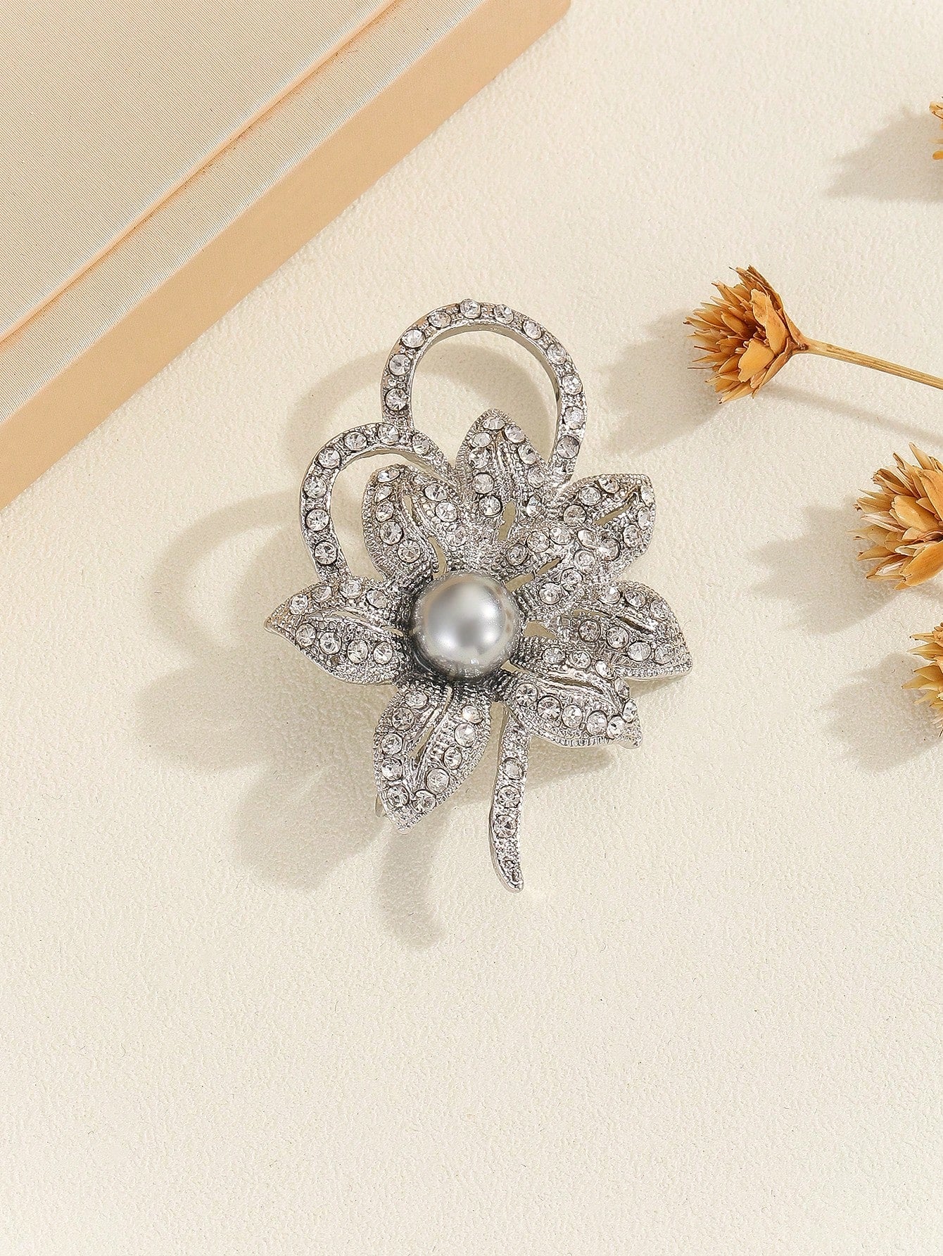 Crystal Pearl &amp; Rhinestone Bowknot Brooch Fashion Lux Shop