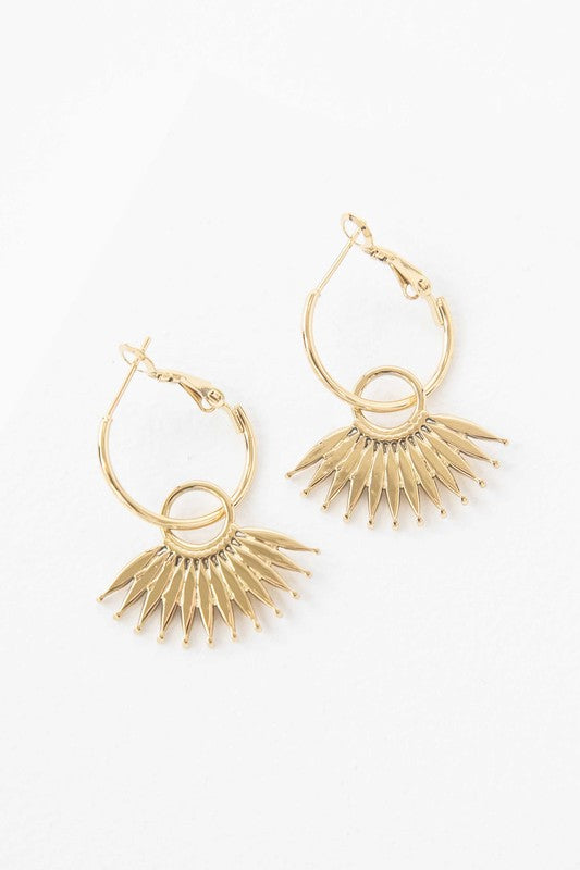 Palm Drop Hoop Earrings Fashion Lux Shop