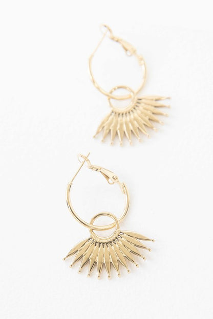 Palm Drop Hoop Earrings Fashion Lux Shop