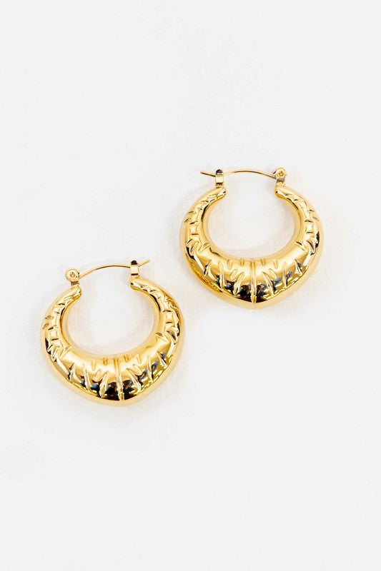 Croissant Hoop Earrings Fashion Lux Shop