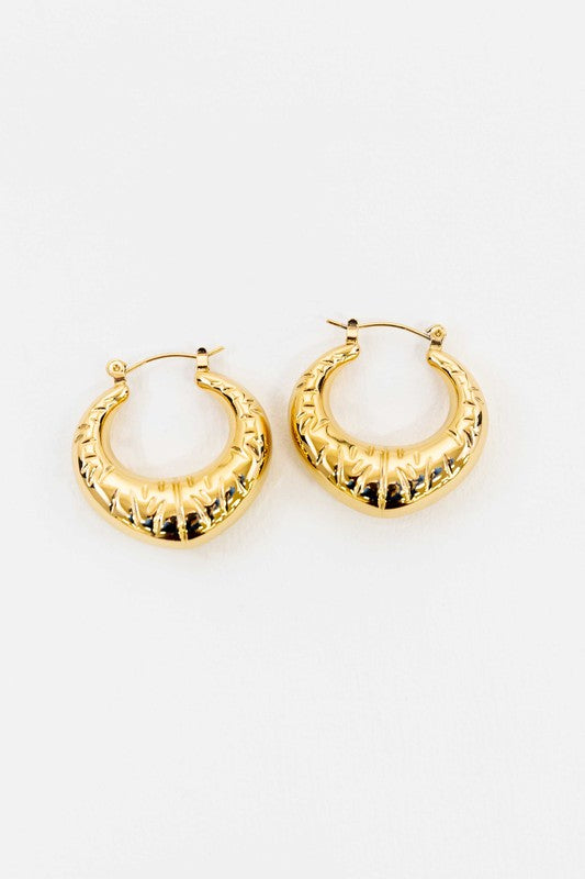 Croissant Hoop Earrings Fashion Lux Shop