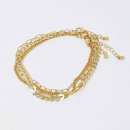 Chain Anklet, Set of 3 Fashion Lux Shop