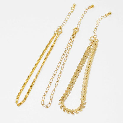 Chain Anklet, Set of 3 Fashion Lux Shop