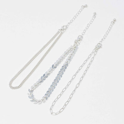 Chain Anklet, Set of 3 Fashion Lux Shop