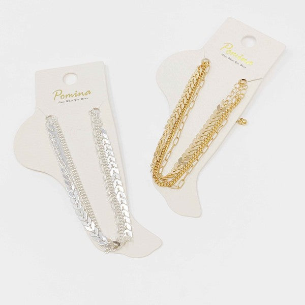 Chain Anklet, Set of 3 Fashion Lux Shop