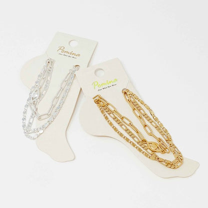 Chain Anklet, Set of 3 Fashion Lux Shop