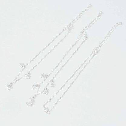 Star Chain Anklet, Set of 3 Fashion Lux Shop