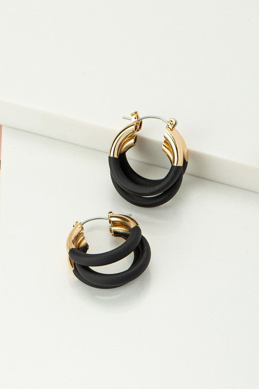 Tube hoop earrings Triple layer Fashion Lux Shop