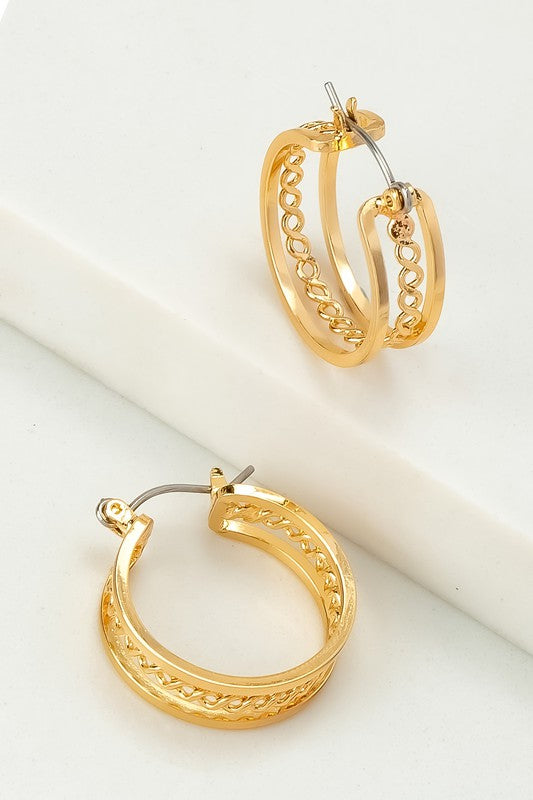 Hoop Gold earrings Fashion Lux Shop