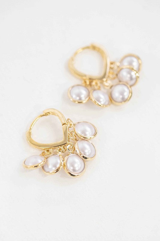 Circle Pearl Hoop Earrings Fashion Lux Shop