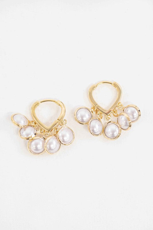 Circle Pearl Hoop Earrings Fashion Lux Shop