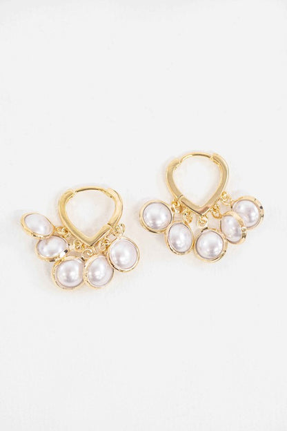 Circle Pearl Hoop Earrings Fashion Lux Shop