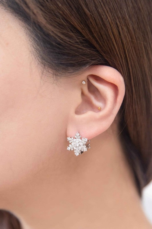 Snowflake Hoop Earrings Fashion Lux Shop