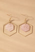 Hexagon hoop stone drop earrings Fashion Lux Shop