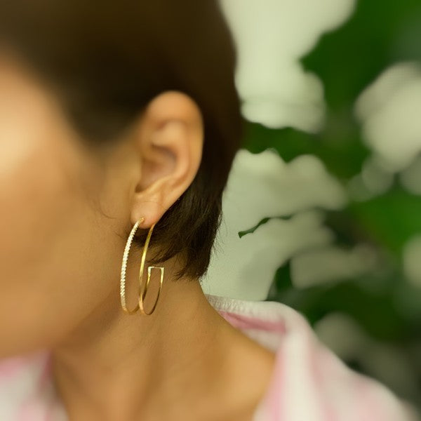 Doubled Open Hoop Earrings Fashion Lux Shop