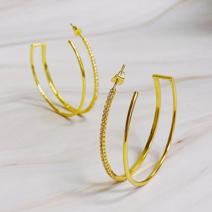 Doubled Open Hoop Earrings Fashion Lux Shop