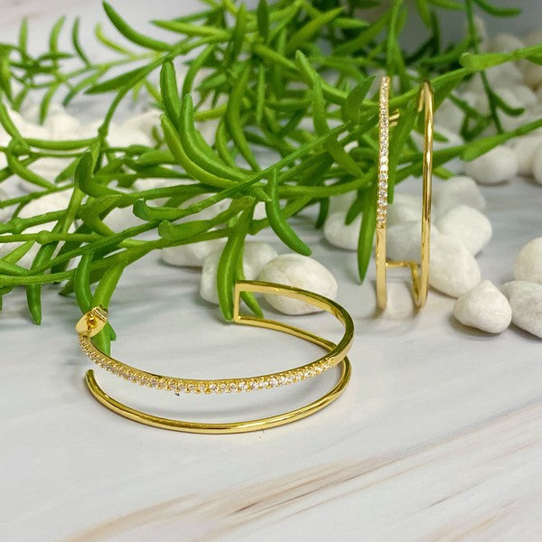 Doubled Open Hoop Earrings Fashion Lux Shop